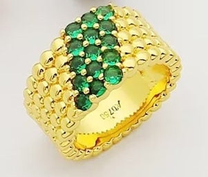 [MIRA]  PERLEE DIAMOND RING ,5-ROW DIAMOND-SET DESIGN