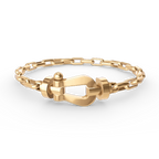 ??MIRA?¡¥FORCE LARGE HORSESHOE CLASP  METAL BRACELET