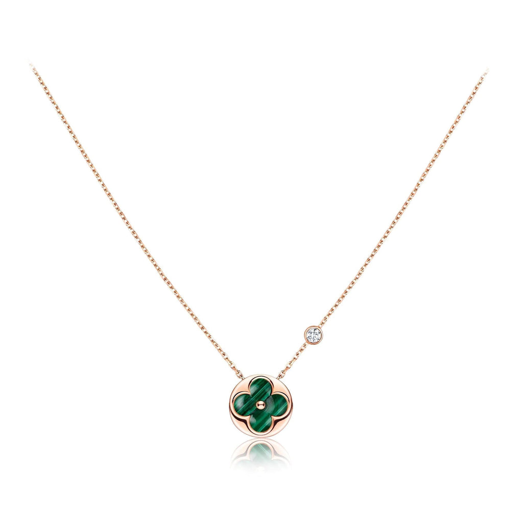 ??MIRA?¡¥SUN PEDANT PINK GOLD 1 DIAMOND NECKLACE