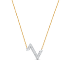 ??MIRA?¡¥VOLT SILVER DIAMOND PEDANT NECKLACE