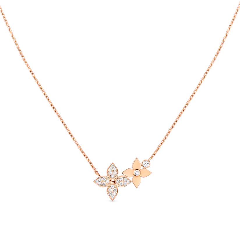 ??MIRA?¡¥STAR BLOSSOM NECKLACE PINK GOLD DIAMONDS