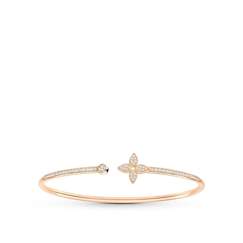 ??MIRA?¡¥IDYLLE PINK GOLD OPEN BRACELET DIAMOND PAVED