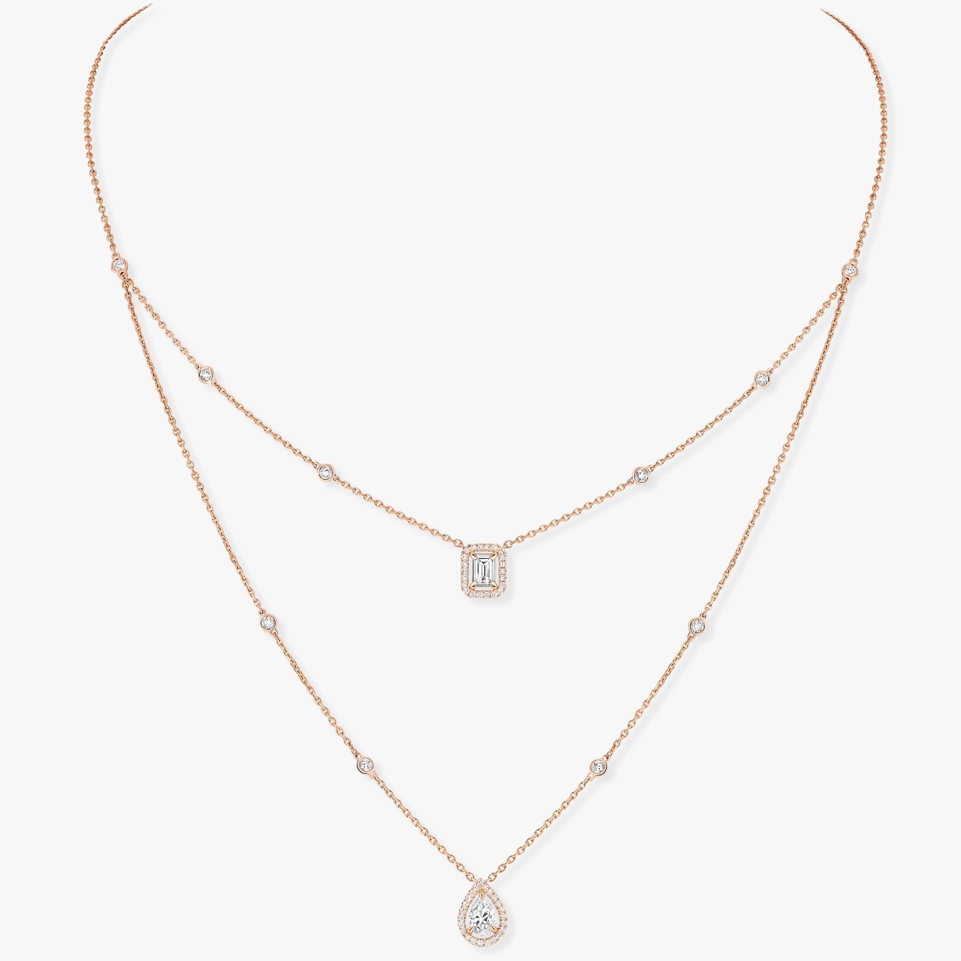 [MIRA] MY TWIN 2 ROW DIAMOND NECKLACE