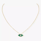 [MIRA]Lucky Eye Diamond Necklace in Rose Gold and Turquoise
