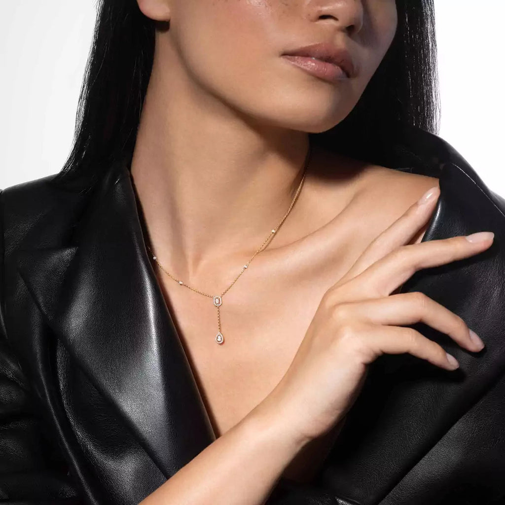 [MIRA]Gold Diamond Tie Necklace