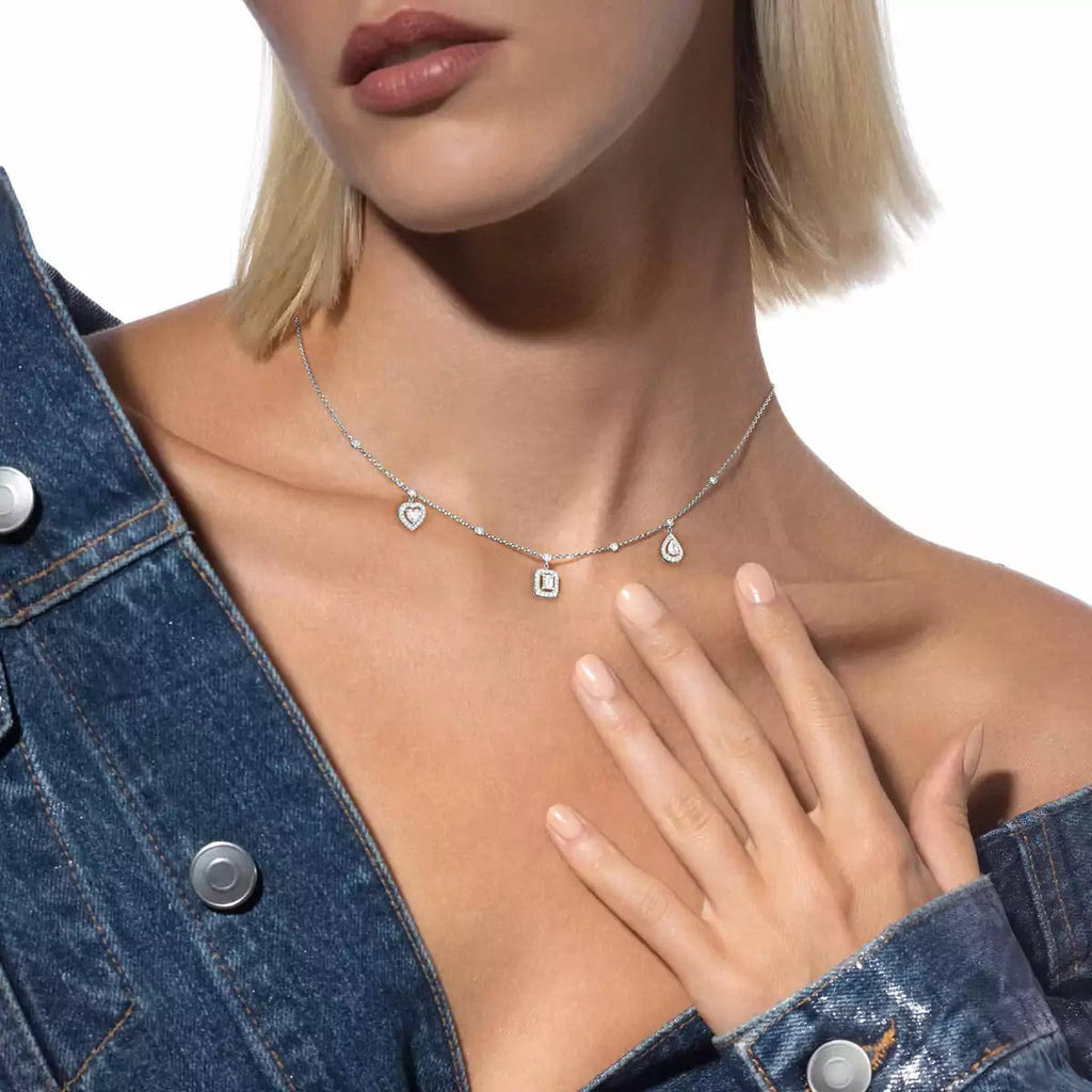 [MIRA] My Twin Diamond Necklace in Silver