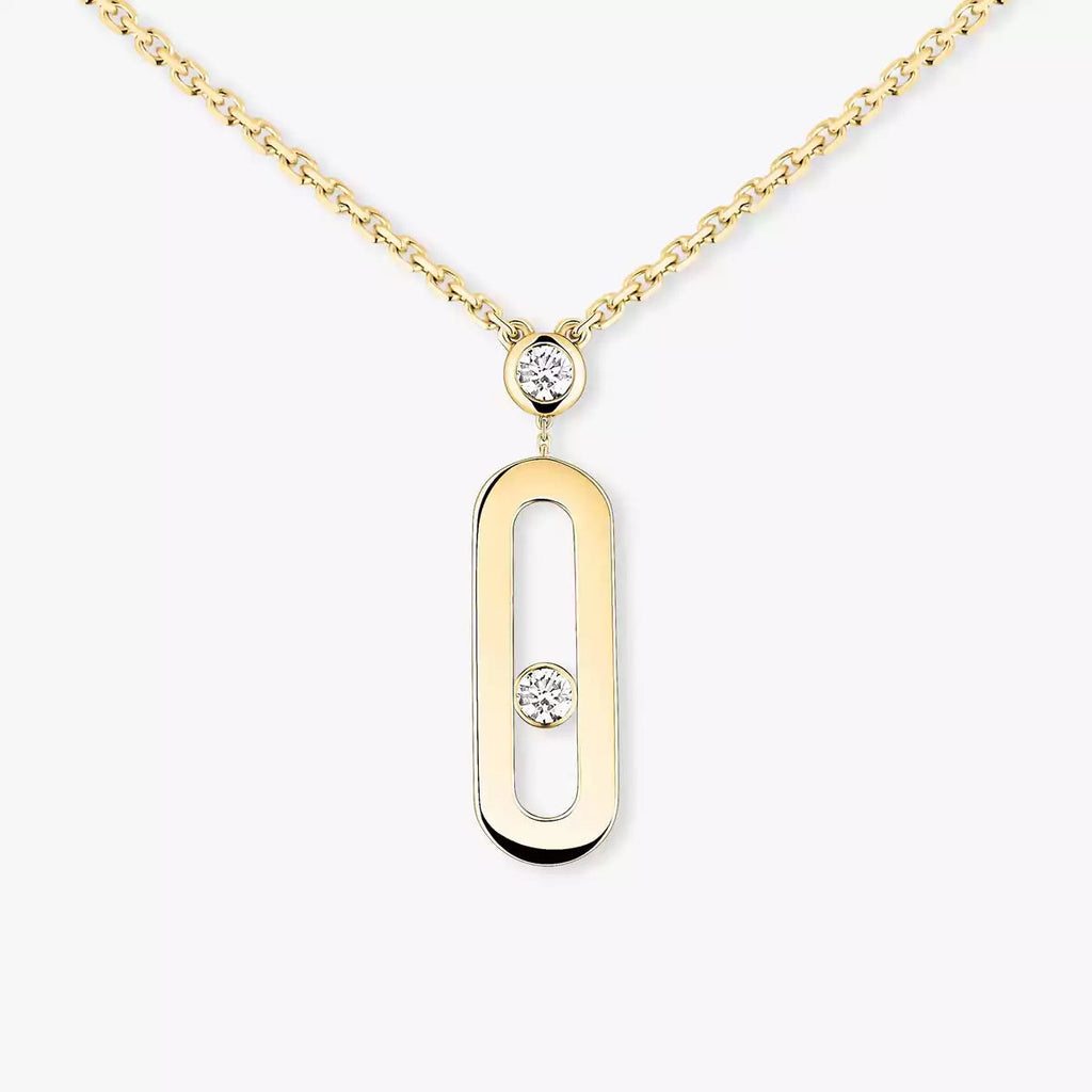 [MIRA] Move Uno Gold Diamond Long Necklace