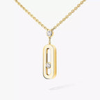 [MIRA] Move Uno Gold Diamond Long Necklace