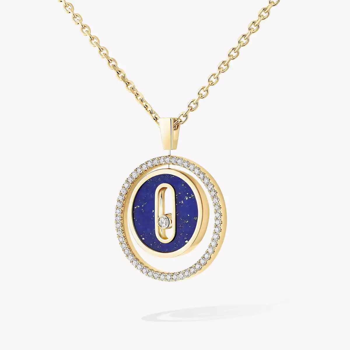 [MIRA]Lucky Move Diamond Necklace in Rose Gold and White Mother-of-Pearl