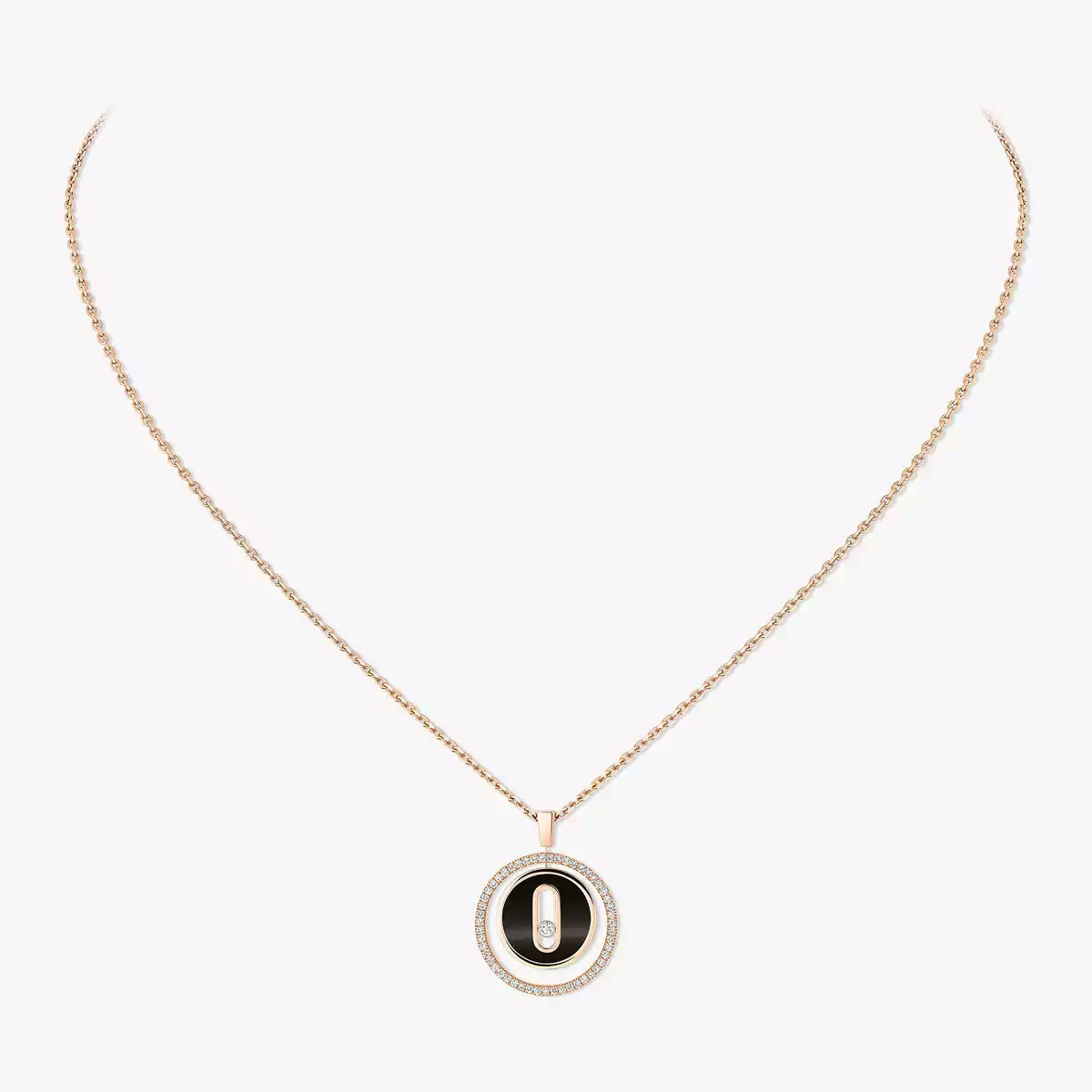 [MIRA]Lucky Move Diamond Necklace in Rose Gold and White Mother-of-Pearl