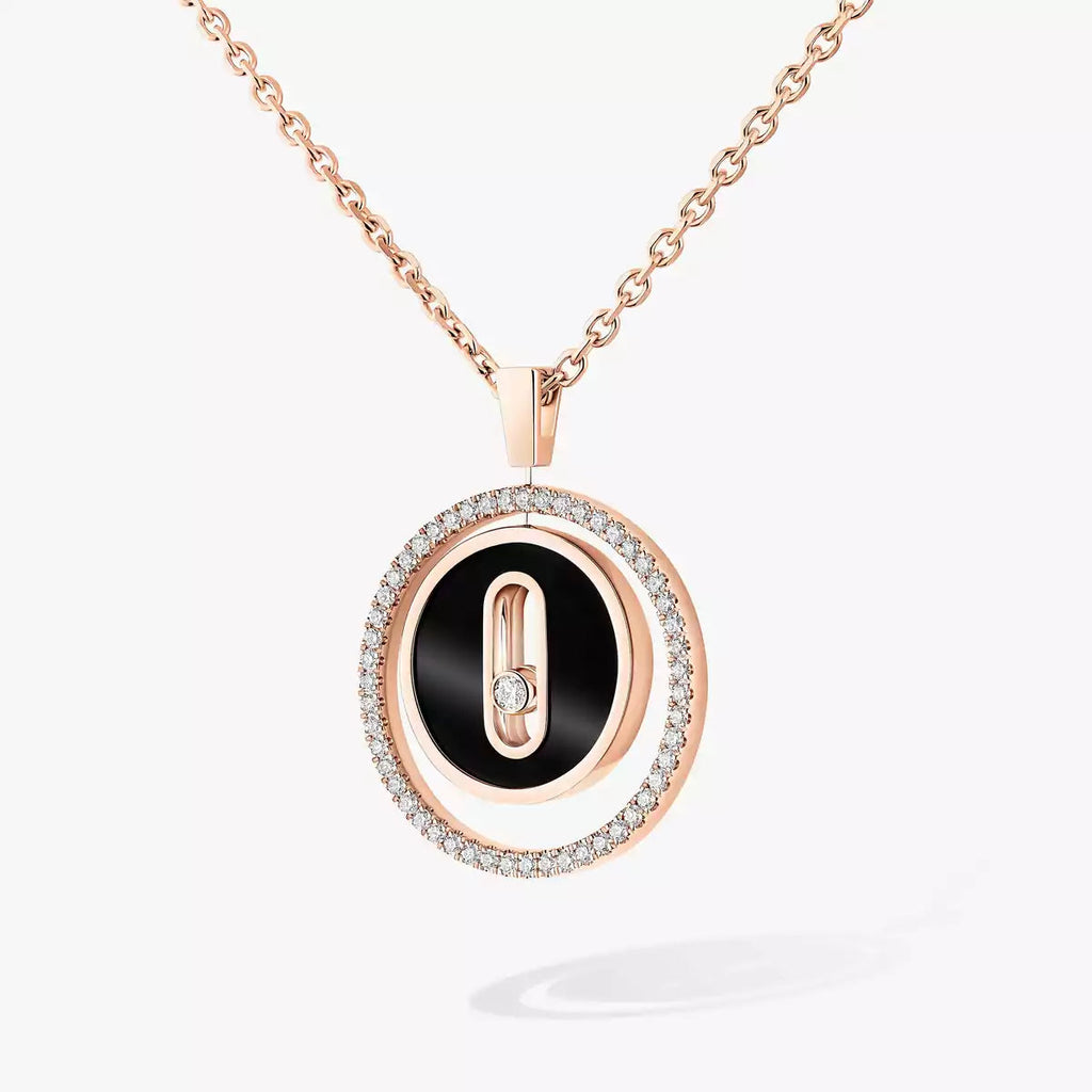 [MIRA]Lucky Move Diamond Necklace in Rose Gold and White Mother-of-Pearl