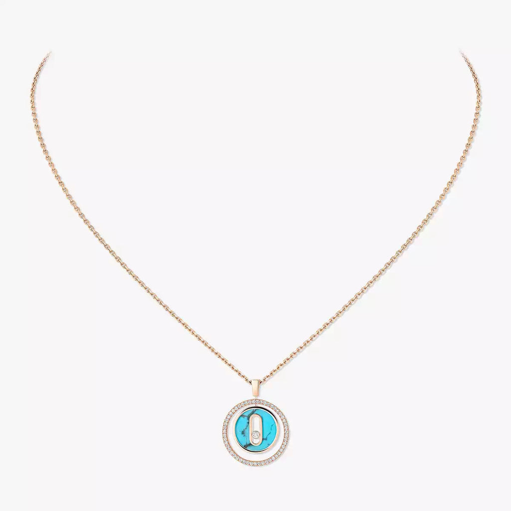 [MIRA]Lucky Move Diamond Necklace in Rose Gold and White Mother-of-Pearl