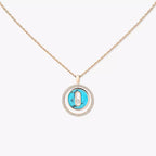 [MIRA]Lucky Move Diamond Necklace in Rose Gold and White Mother-of-Pearl