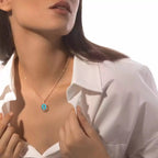 [MIRA]Lucky Move Diamond Necklace in Rose Gold and White Mother-of-Pearl