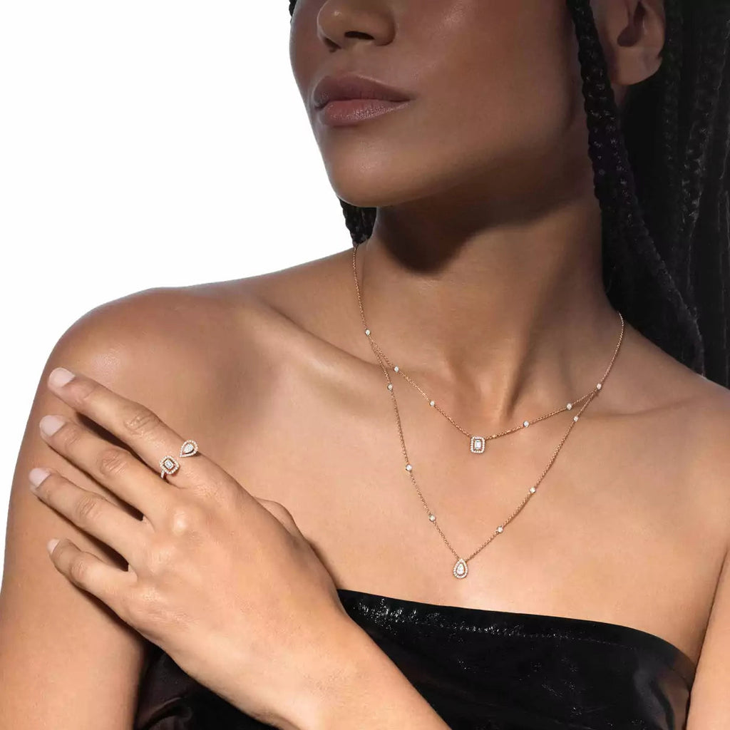 [MIRA]Diamond Necklace My Twin 2 Rows