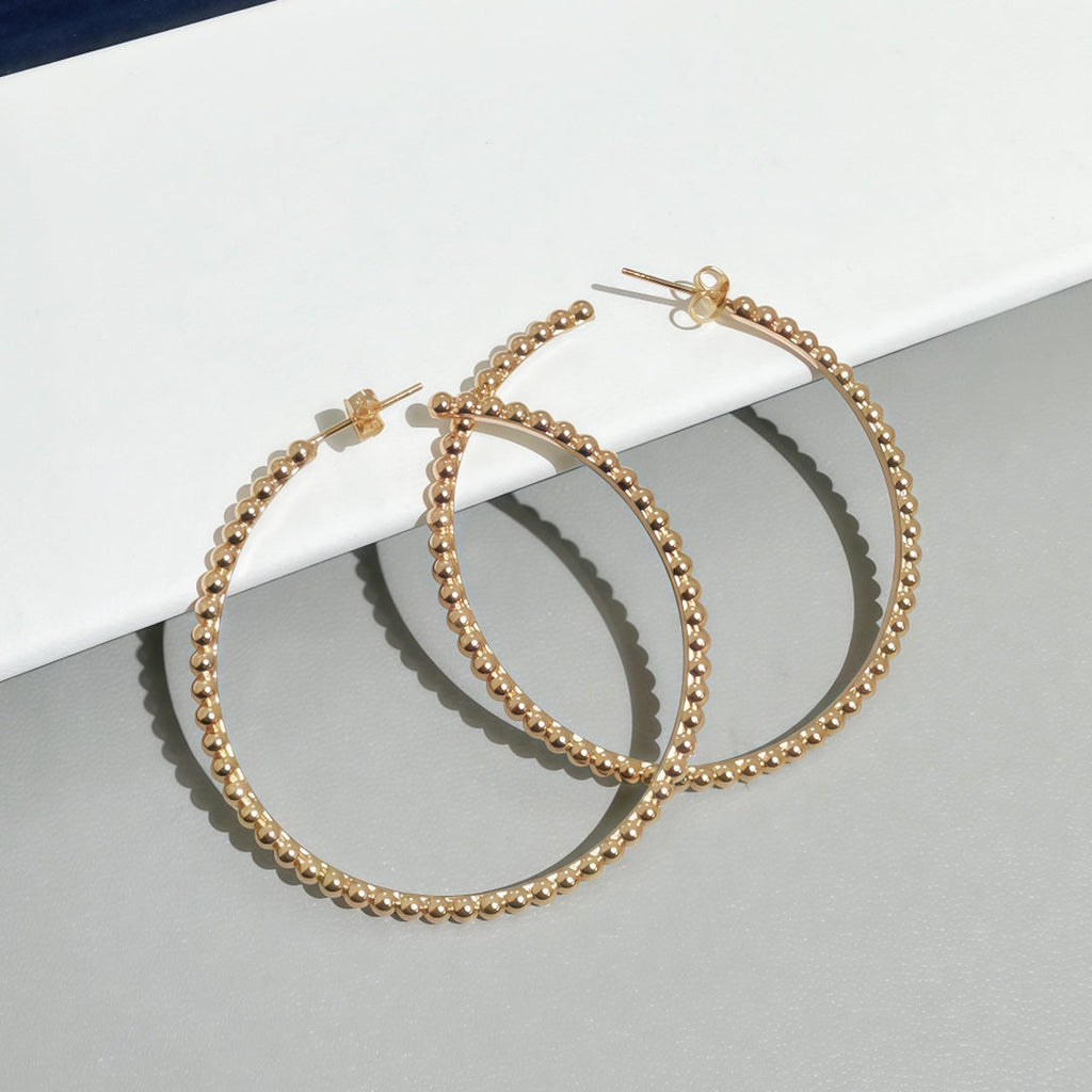 [MIRA]  SMOOTH BEAD STUD EARRINGS