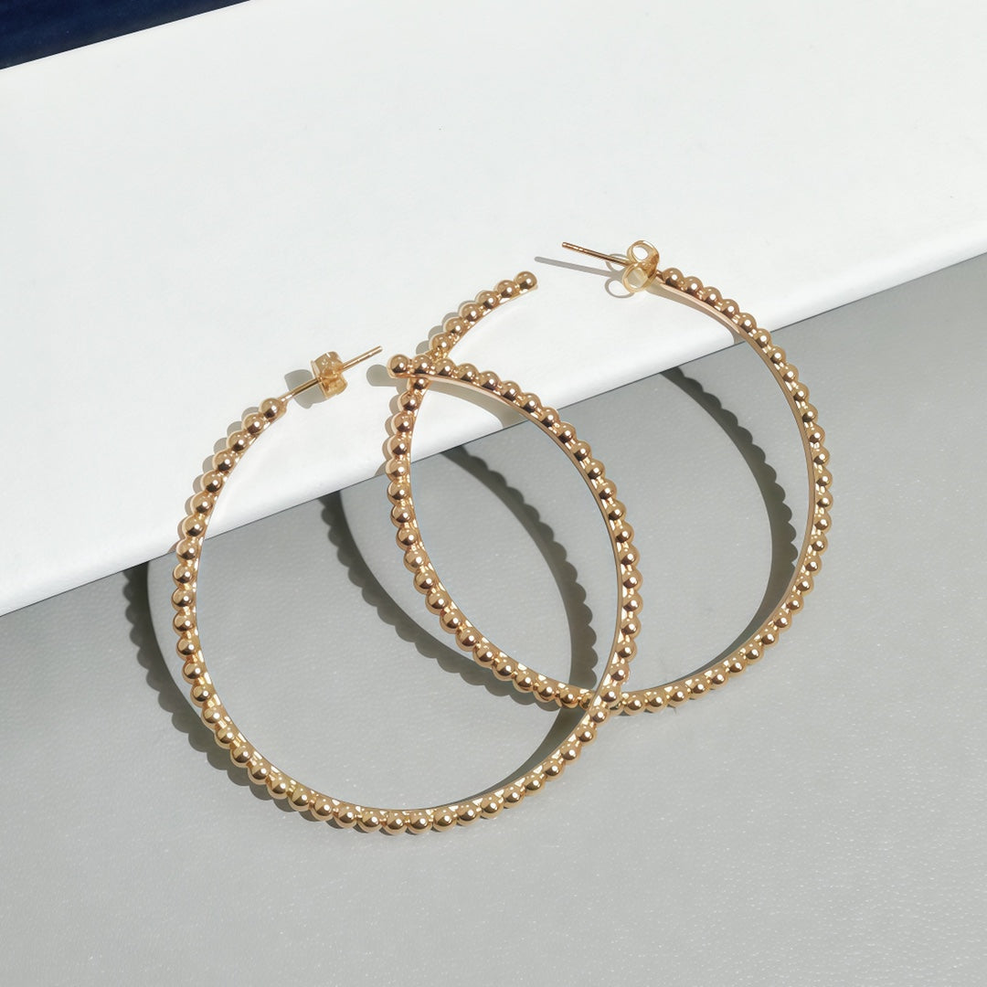 [MIRA]  SMOOTH BEAD STUD EARRINGS