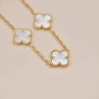 [MIRA]New CLOVER WHITE PEARL MOP 5 MOTIF BRACELET COLLECTION