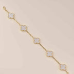 [MIRA]New CLOVER WHITE PEARL MOP 5 MOTIF BRACELET COLLECTION