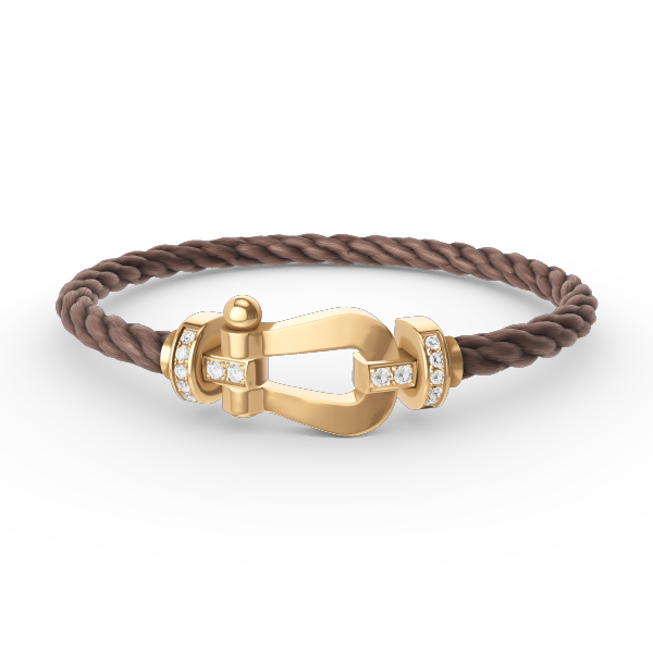 ??MIRA?¡¥FORCE LARGE HORSESHOE HALF DIAMOND BRACELET GOLD