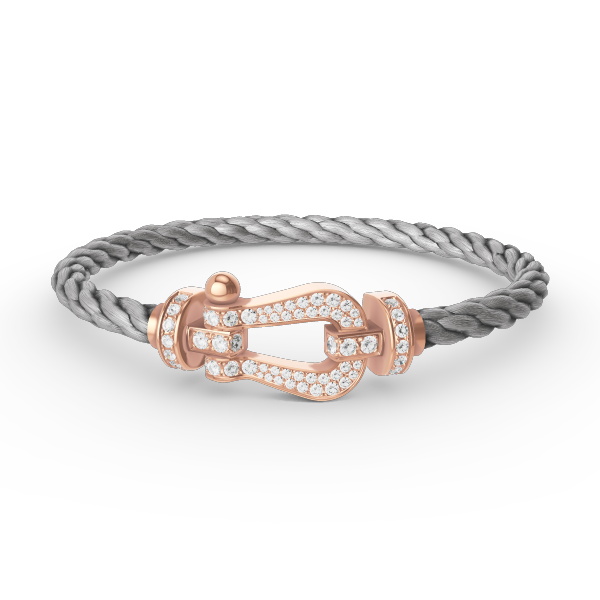 ??MIRA?¡¥FORCE LARGE HORSESHOE FULL DIAMOND BRACELET ROSE GOLD