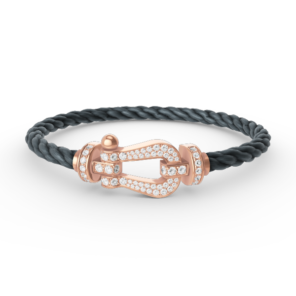??MIRA?¡¥FORCE LARGE HORSESHOE FULL DIAMOND BRACELET ROSE GOLD