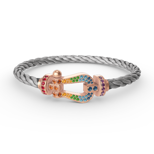 ??MIRA?¡¥FORCE LARGE HORSESHOE  COLORED DIAMOND BRACELET ROSE GOLD