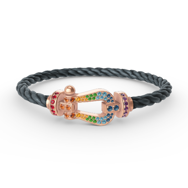 ??MIRA?¡¥FORCE LARGE HORSESHOE  COLORED DIAMOND BRACELET ROSE GOLD