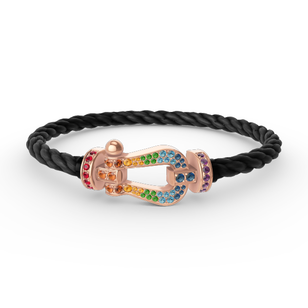 ??MIRA?¡¥FORCE LARGE HORSESHOE  COLORED DIAMOND BRACELET ROSE GOLD