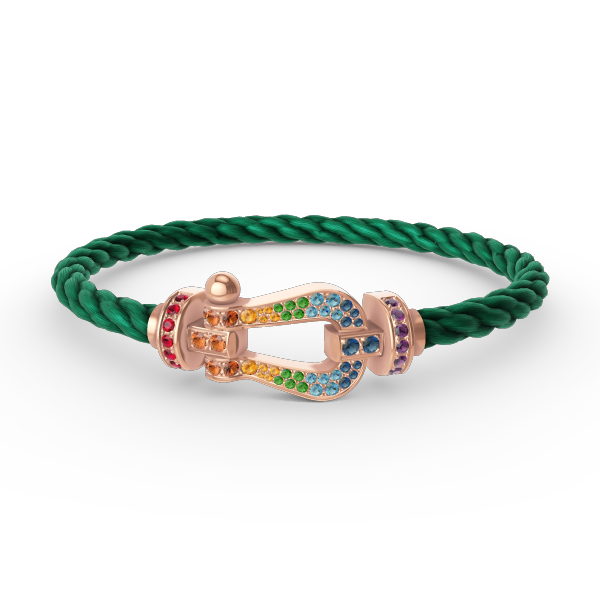 ??MIRA?¡¥FORCE LARGE HORSESHOE  COLORED DIAMOND BRACELET ROSE GOLD
