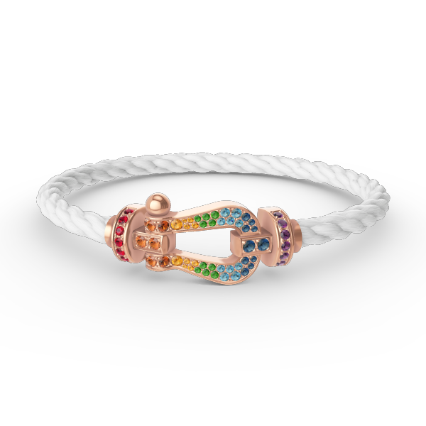 ??MIRA?¡¥FORCE LARGE HORSESHOE  COLORED DIAMOND BRACELET ROSE GOLD