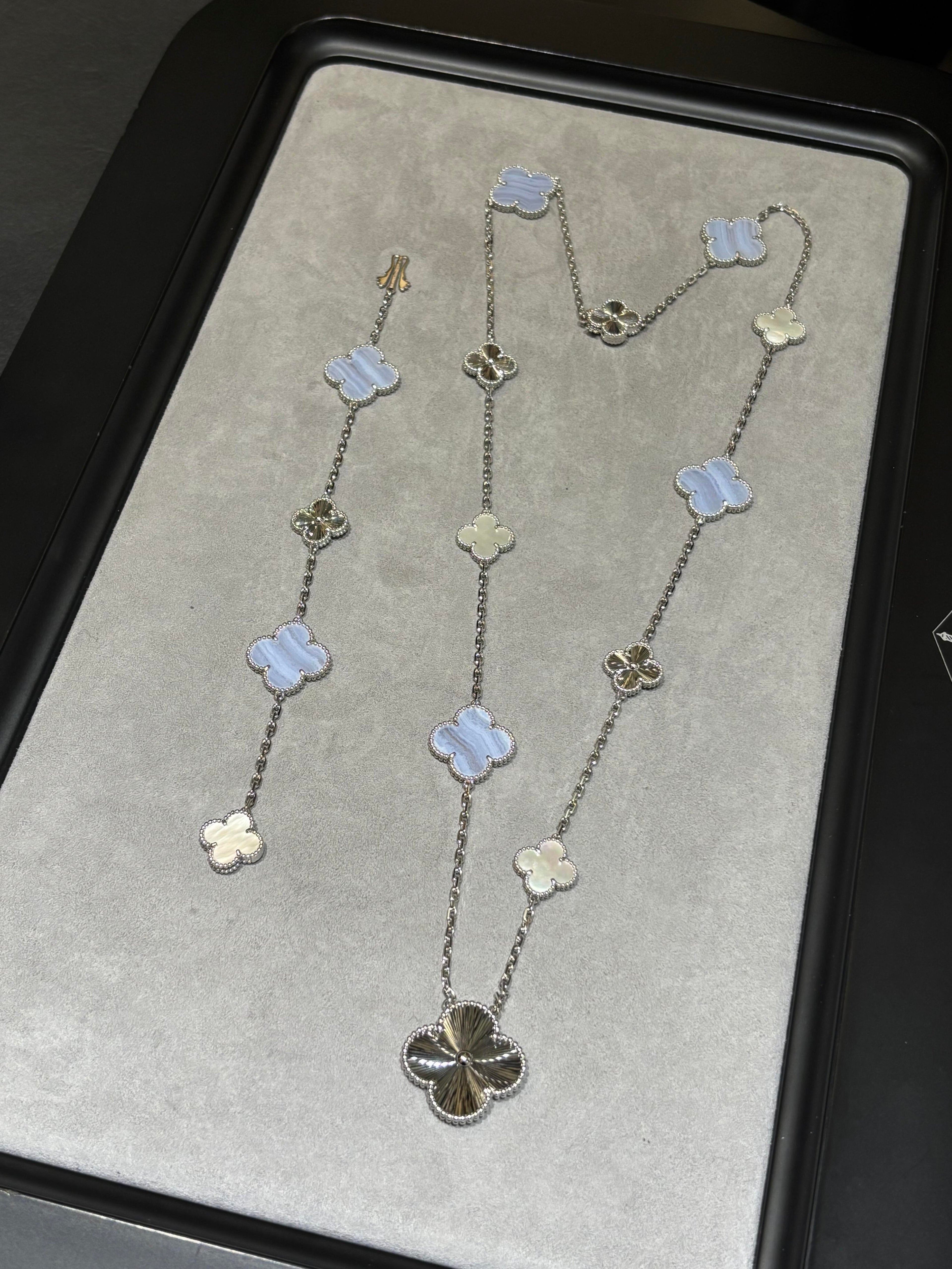 [??MIRA?¡¥] 25 NEW CLOVER 15 MOTIFS PURPLE CHALCEDONY