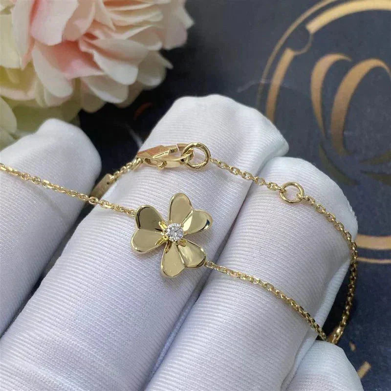 ??MIRA?¡¥FRIVOLE GOLD FLOWER PINK MALACHITE BRACELET