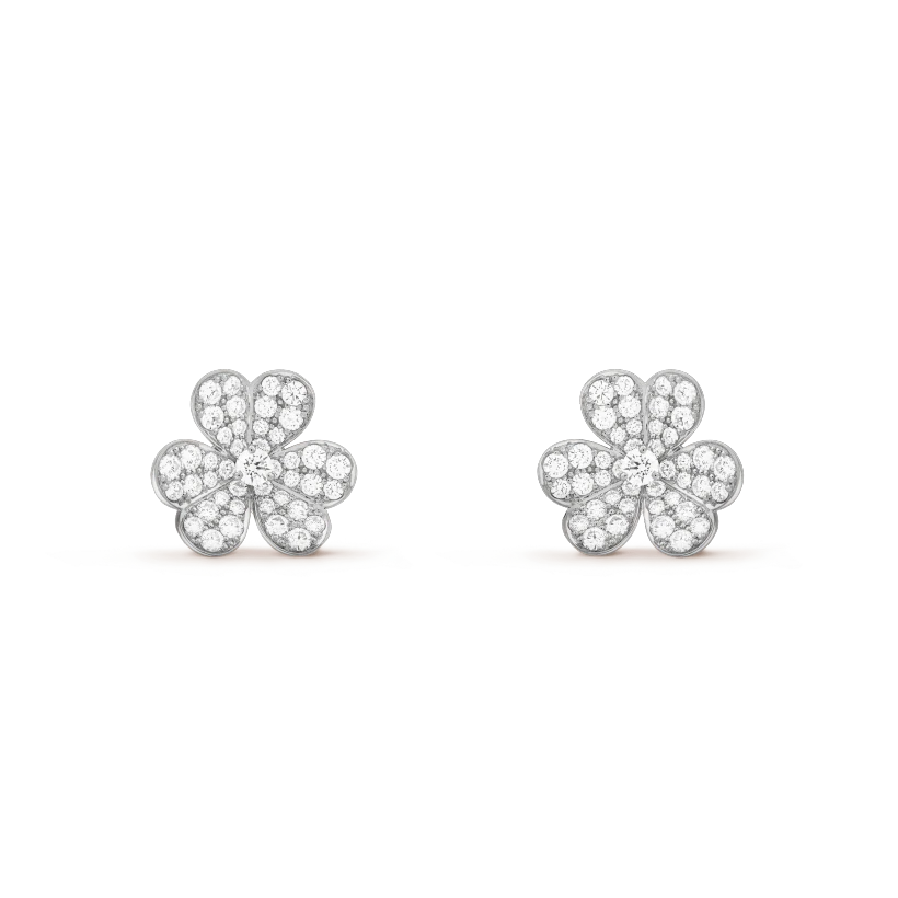 ??MIRA?¡¥FRIVOLE SILVER FLOWER DIAMOND EARRINGS
