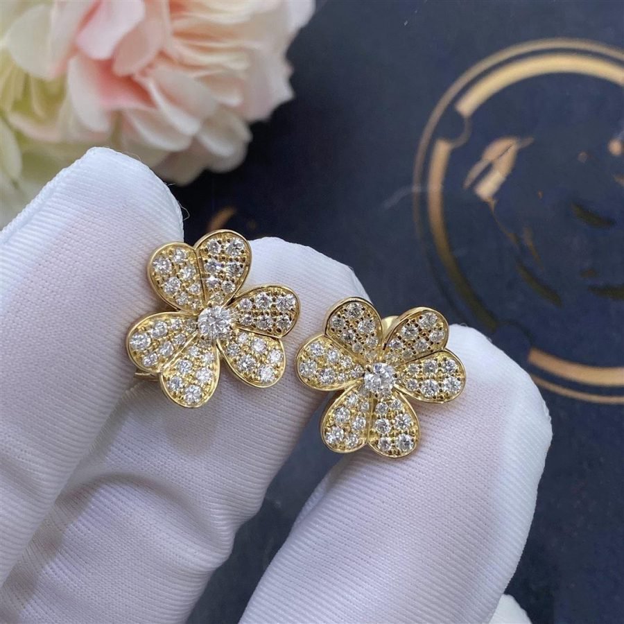??MIRA?¡¥FRIVOLE GOLD FLOWER DIAMOND EARRINGS