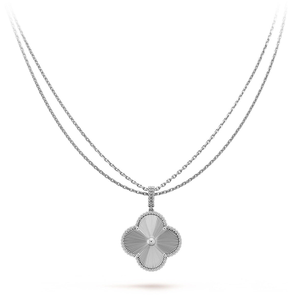 ??MIRA?¡¥CLOVER 25MM SILVER BIG CLOVER NECKLACE