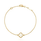 ??MIRA?¡¥CLOVER WHITE MOP SINGLE FLOWER BRACELET