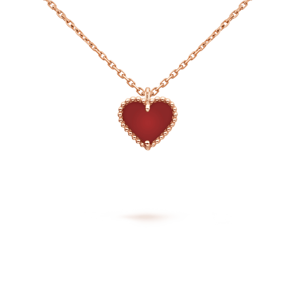 ??MIRA?¡¥SWEET CLOVER CARNELIAN HEART NECKLACE