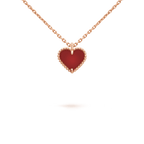 ??MIRA?¡¥SWEET CLOVER CARNELIAN HEART NECKLACE