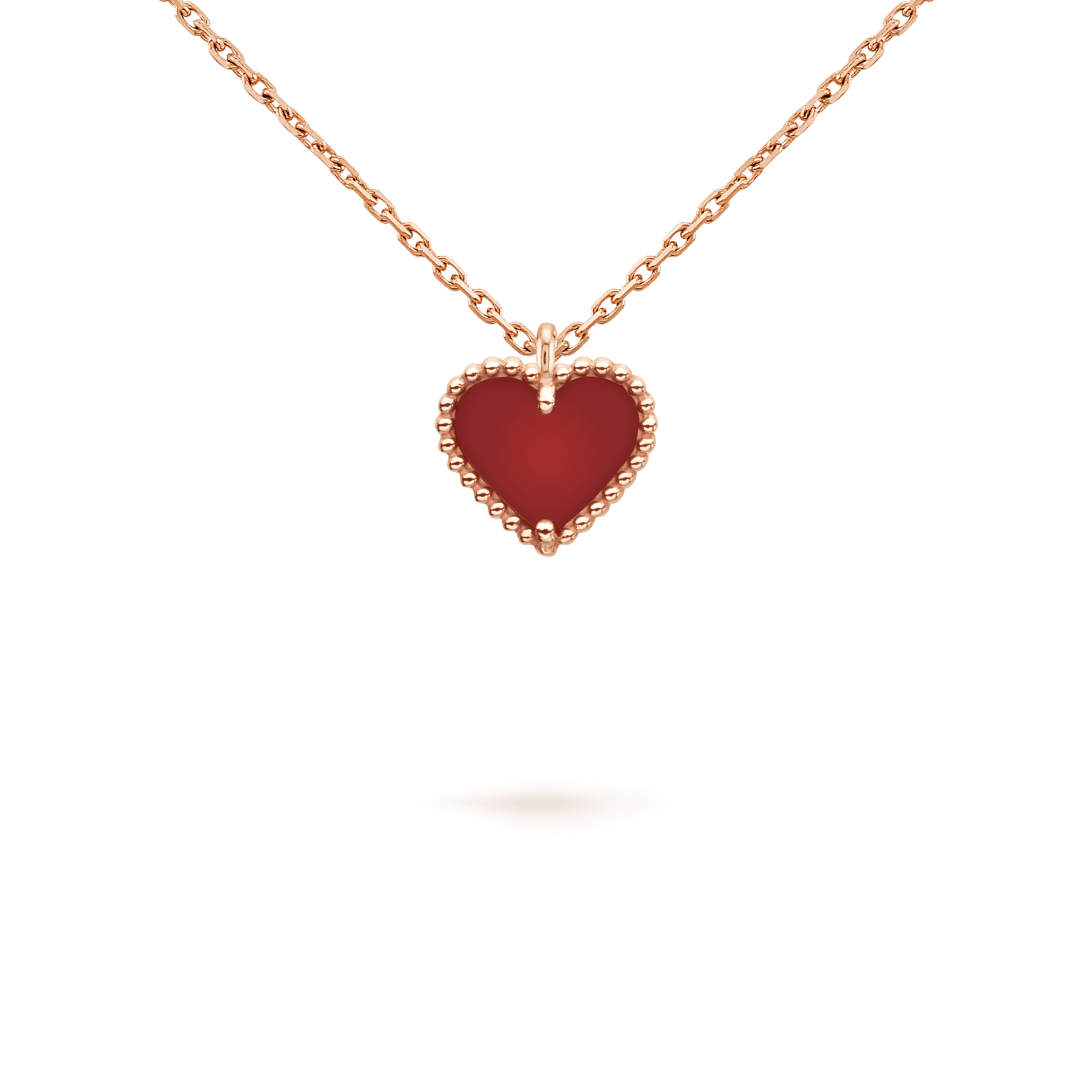 ??MIRA?¡¥SWEET CLOVER CARNELIAN HEART NECKLACE
