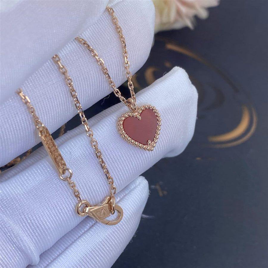 ??MIRA?¡¥SWEET CLOVER CARNELIAN HEART NECKLACE