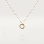 ??MIRA?¡¥TRINITY NECKLACE SILVER GOLD PINK GOLD DIAMONDS