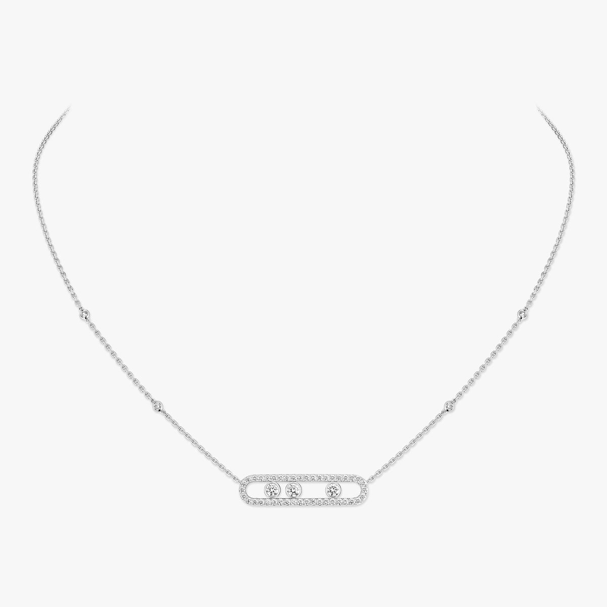 [MIRA]  Move Pave_ Rose Gold Diamond Necklace