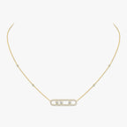 [MIRA]  Move Pave_ Rose Gold Diamond Necklace