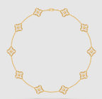 [??MIRA?¡¥]CLOVER 10 MOTIFS FULL DIAMOND NECKLACE