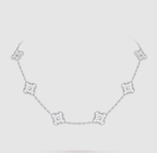 [??MIRA?¡¥]CLOVER 10 MOTIFS FULL DIAMOND NECKLACE