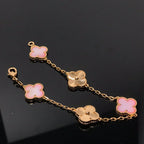 [MIRA]New  CLOVER 5 MOTIFS  PINK MOP BRACELET COLLECTION