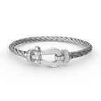 ??MIRA?¡¥FORCE LARGE HORSESHOE FULL DIAMOND BRACELET SILVER
