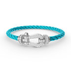 ??MIRA?¡¥FORCE LARGE HORSESHOE FULL DIAMOND BRACELET SILVER