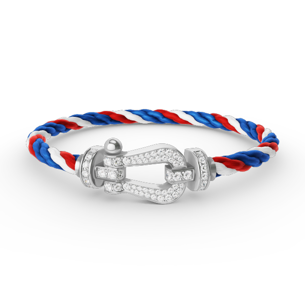 ??MIRA?¡¥FORCE LARGE HORSESHOE FULL DIAMOND BRACELET SILVER